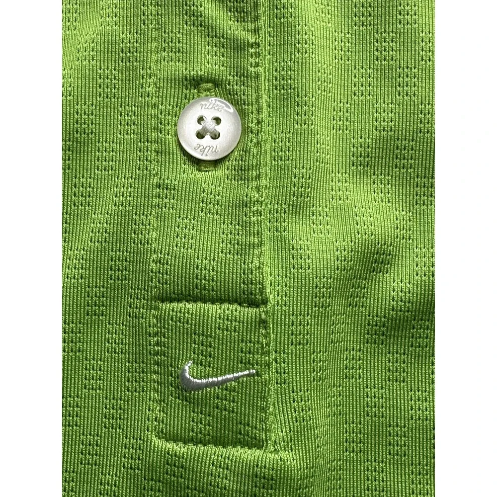 Nike Sleeveless Polo Top in Bright Lime Green